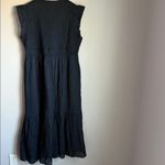 Quince NEW Organic Textured Cotton Smocked V-Neck Midi Dress XL Photo 2