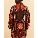 Farm Rio 💕💕 Nature Beauty Red Scarf Backless Midi Dress ~ Large L NWT Photo 6