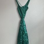 Hello Molly Wanna Know How You Feel Sequin Mini Tie Back Cut Out Dress 4 Green Photo 2