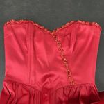 Gunne Sax Size 3 Dress Strapless Red Satin Sequin Cocktail Party Vintage 90s Photo 13