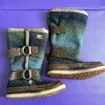 Sorel  Chipahko Blanket Boots Women's 7 Wool Blue Ombré Fur Lined Winter Buckles Photo 0