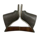 Tibi  Bee Brazilian Leather Open Toe Mules Storm Gray Stacked Wood Heel Size 40 Photo 14