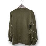 NWOT Le Serein Women's Green Striped Balloon Sleeve Cardigan Sz M Grandmacore Size M Photo 1