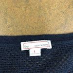 Gap  Women’s Classic Mesh Navy Long Sleeve V-neck Pullover  Size Large Photo 6