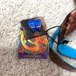 Laurel Burch Artistic Cat Tote Blue Photo 6