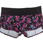 Lululemon Speed Shorts Size 4 Mini Midnight Bloom Black Deep Fuschia/Black RARE Photo 11