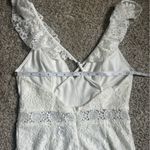 Hello Molly NWT White Sheath Mini Dress V-Neck Flutter Lace Bachelorette Bridal Photo 12