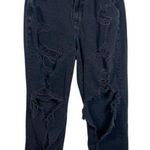 American Eagle  High Rise Ultra Distressed Baggy Mom Jeans in Black Size 6 Photo 0