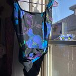 Vintage women’s inches away floral print one piece bathing suit Multi Size 10 Photo 4