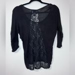 Wet Seal  Sheer & Lace 3/4 Sleeves Scoop Neck Top Women’s Shirt Size Medium GUC Photo 2
