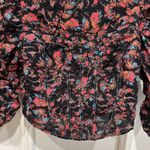 Free People  Monica Crop Top Black Pink Floral Open Back Fairy Romantic Country Photo 3