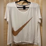 Nike Women’s  White Swoosh Short Sleeve LooseT-shirt Photo 0