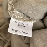 Saga summer jumpsuit, silk/viscose blend, faux wrap oatmeal color, pull up, S Tan Photo 13