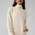 Athleta Balance Cinch Turtleneck Sweatshirt Chantilly Cream Size S Photo 5