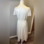 Noire NEW Claudia Deep V Neck Tea Length‎ Wrap Dress White Size XL Photo 2