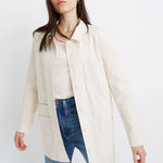 Madewell  Becker Oversized Chore Coat in Natural Seeded Herringbone White Medium Photo 0