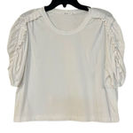ALC Frank A.L.C. Puff Ruffle Sleeve White Tee Large Photo 0