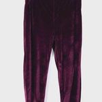 OAT New York Slim Velour Jogger Pants Womens Medium Cherry Elastic Waist & Ankle Photo 0