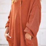 Free People  Picnic Romper Ribbed Knit Collared Linen Cotton Salmon Playsuit xs Photo 0