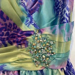 Mori Lee NWT  Sticks & Stones Teal/Purple Leopard Homecoming Prom Mini Dress 9/10 Photo 2