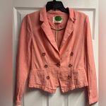 Anthropologie Coral Linen/Cotton Blend Jacket Size 2 Photo 0