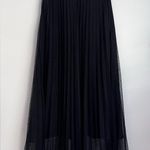 ZARA  polka dot Black midi pleated skirt mesh sheer witchy whimsical XS Photo 1