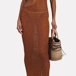 Anthropologie NWT Savannah Morrow Tiva Dress Crochet Knit Maxi Terracotta Cotton Photo 0