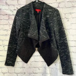 Saks 5th Avenue Saks Fifth Avenue Red Label Open Front Black Tweed Wool Blend‎ Blazer Lace Small Photo 0