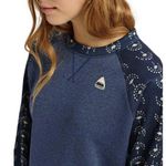 Burton Navy Blue Patterned Quartz Crewneck Fleece Sweatshirt Photo 2