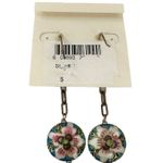 NEW/NWT Twenty First Collection Cloisonne Blue Pink Floral Drop Earrings Photo 2
