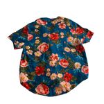 Victoria's Secret Floral Satin Pajama Top Blue Rose Print Victoria’s Secret M Photo 4