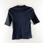 Maeve  Anthropologie Ribbed Mock Neck Elbow Length Sleeve Top Black XS Photo 3