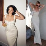 Helsa  Yasmin Maxi Dress Minimalist Ruched Slip Baby Yellow Ivory XS EUC Photo 12