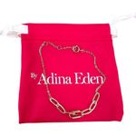 Adina Eden Pave Safety Pin Paperclip Bracelet 14K Gold Plated Photo 2