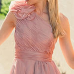 Mac Duggal NWT 49252 Pink Iridescent One Shoulder Rosette Ball Gown Size 10 Photo 1