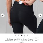 Lululemon Final Lap Crop 23” Like New Black Nulux Leggings Fast & Free Sz 6 VEUC Photo 3