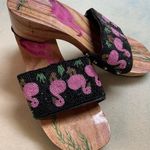 Flamingo NWOB Beat Feet Beaded Wooded Slides 8 Photo 3