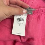 J JILL 100% LINEN CROPPED WIDE LEG TROUSER BEACH‎ PANT SIZE LARGE NWT Pink Photo 3