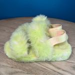 UGG  Oh Yeah Spots Slide Slipper Fluffy Sandal Neon Green Pink Women’s Size 7 Photo 4