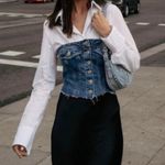 ZARA Denim Cropped Corset Tube Top Photo 1