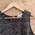 Sans Souci 90s Bronze Metallic Sheer Lace Sleeveless Top Photo 4
