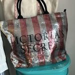 Victoria's Secret Victoria’s Secret Bags Set - 3 Signature Sequined Tote Make Up Bags Multipsck Photo 4