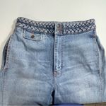 Current/Elliott Braided High Waist Cropped Camp Jeans in Light Blue Wash Size 27 Photo 6