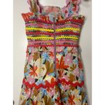Celia B Nilsa Dress Floral Tiered Midi Size XL NWT Scalloped Details Tie Straps Pink Photo 11