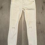 Free People  women's white distressed skinny jeans size 26 Photo 0