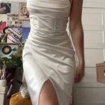 Windsor Corset White Silk Dress Photo 0