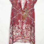 Citron Of Santa Monica Vintage Silk Blend Floral Beach Cover Up Size Medium Red Photo 0