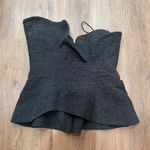 Mara Hoffman Black Textured Strapless Peplum Corset Top Size 4 Photo 0