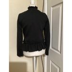 J.Crew  Black Ruffle Collar Peplum Jacket Blazer Womens Size 00 Photo 3