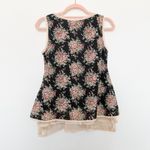Y2K‎ Pianissimo Floral Mesh Lace Babydoll Top Black Size M Cottage Fairy Grunge Size M Photo 6